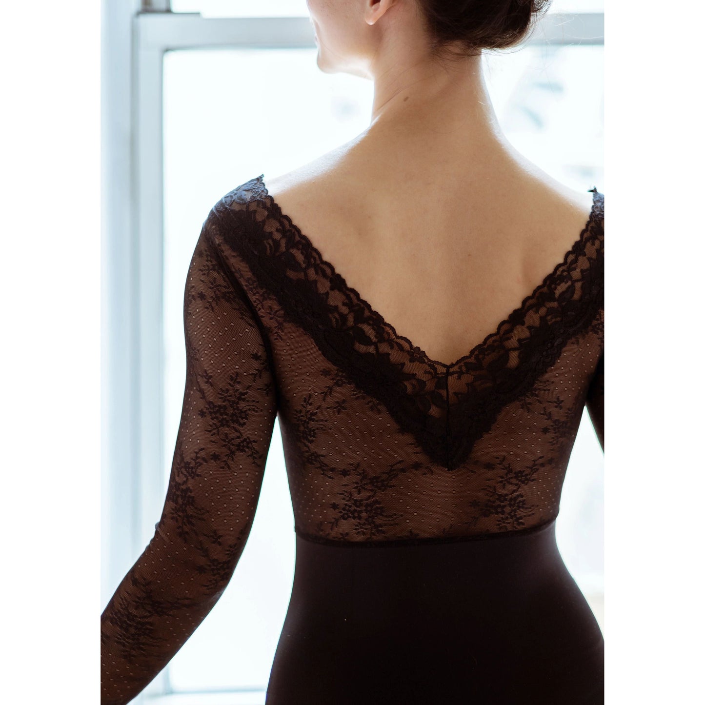 女童黑色长袖芭蕾舞连体衣(2237/Black)