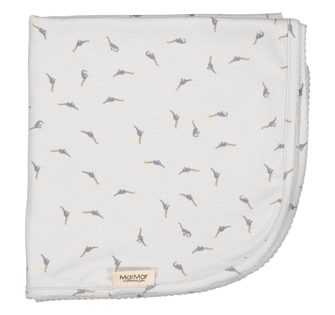 婴儿白色恐龙印花毯子