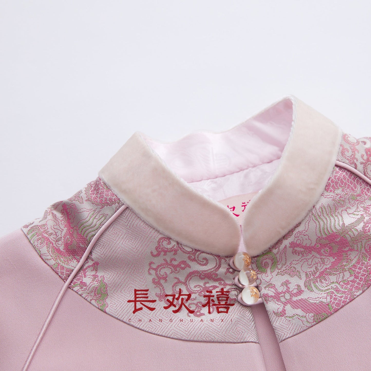 女童粉色"文心雕龙"加棉外套