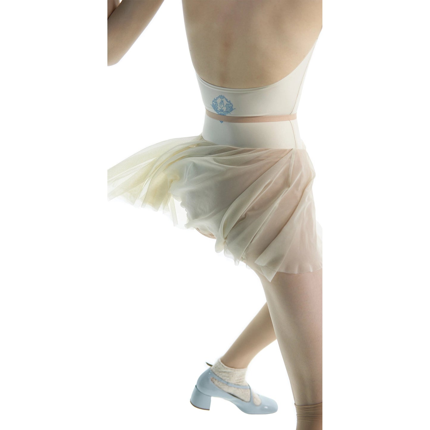 女士白色"ILLUSION"芭蕾舞短裙(232SK04JA/edelw)