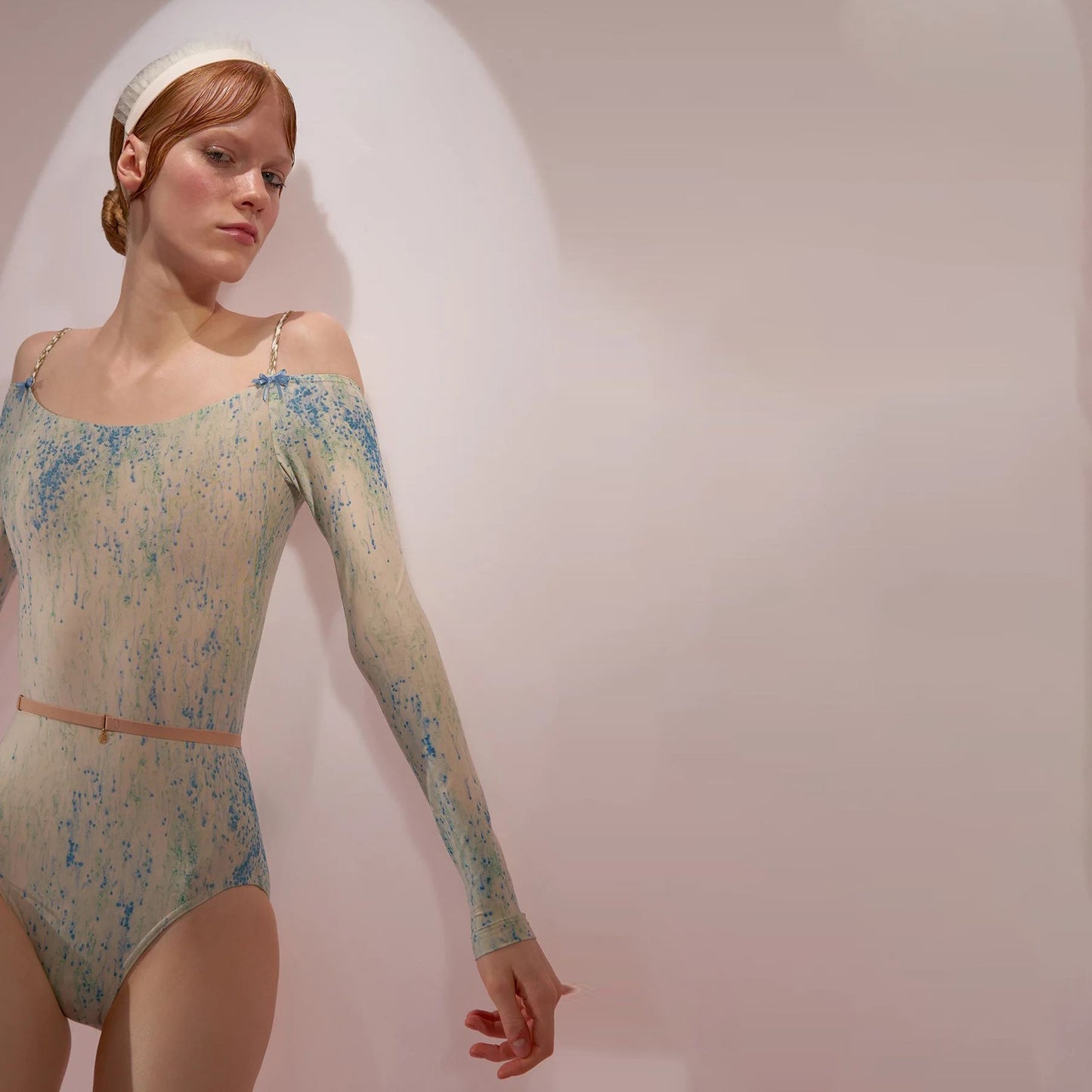 女士蓝绿色'SPRINKLE MERINGUE'长袖芭蕾舞连体衣(242LE21VL/blue/mint)