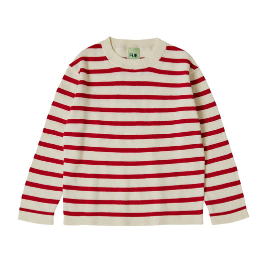 儿童红色条纹棉T恤