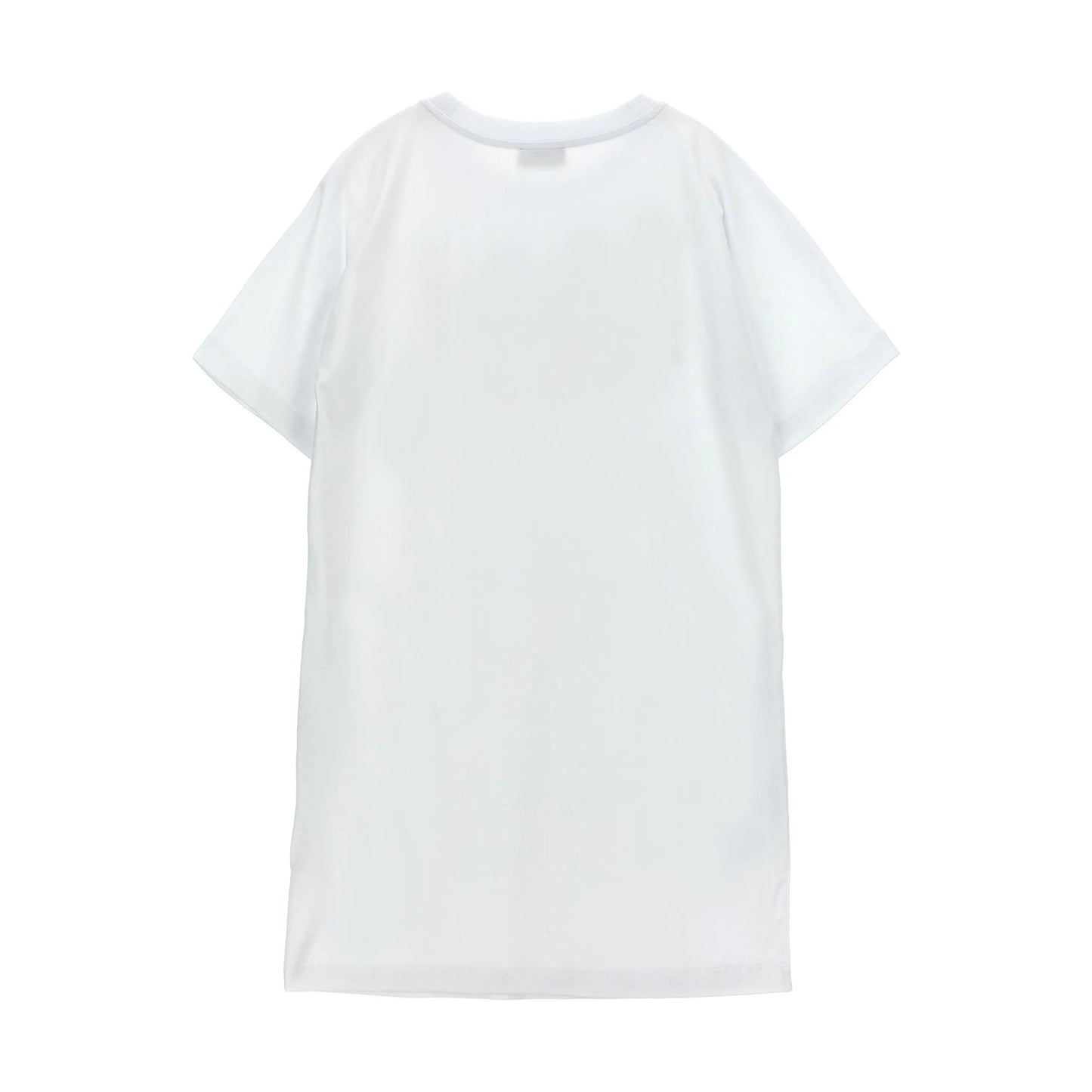 女童白色Logo棉连衣裙