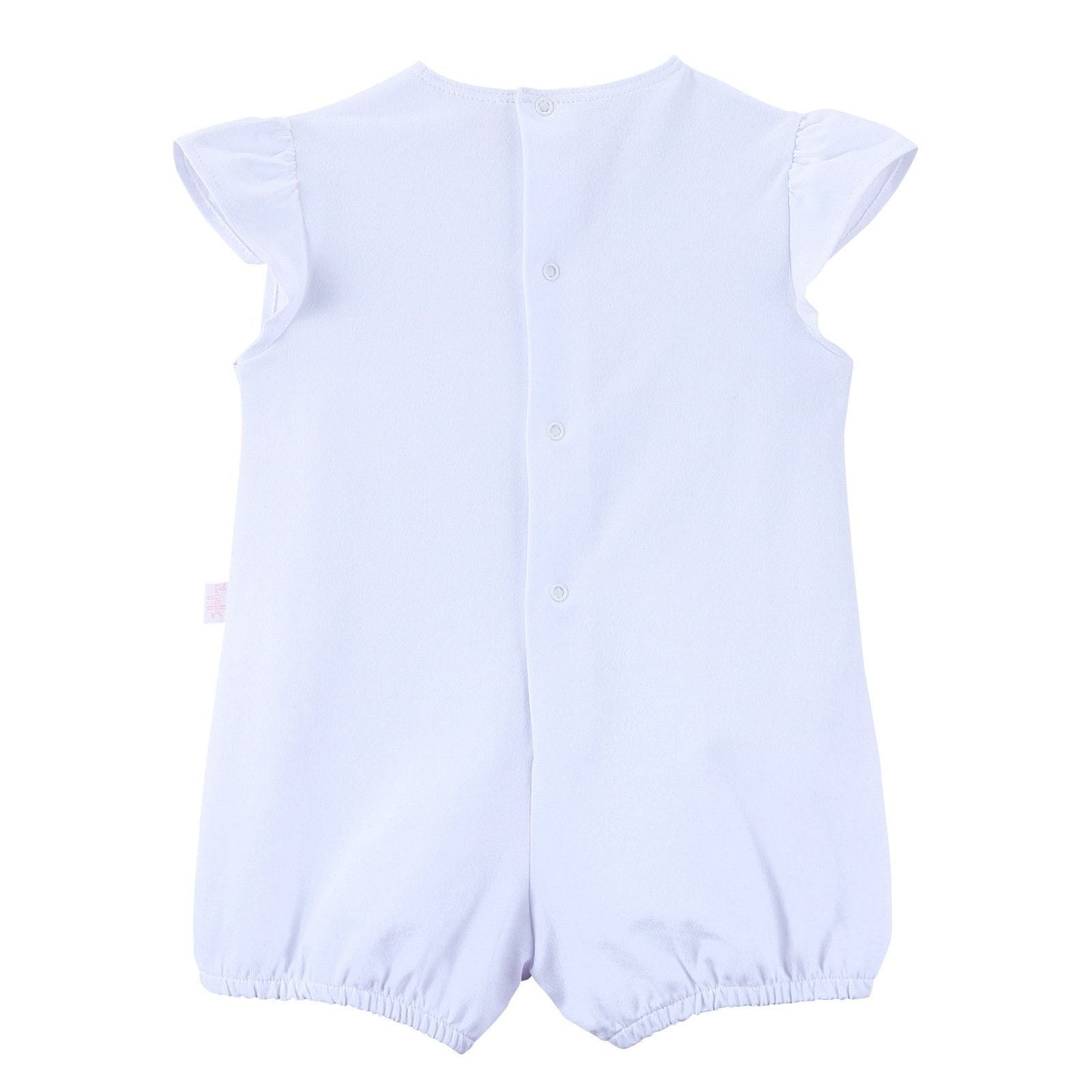 Baby Girls White Bird Printed Cotton Short Jersey Bodysuit
