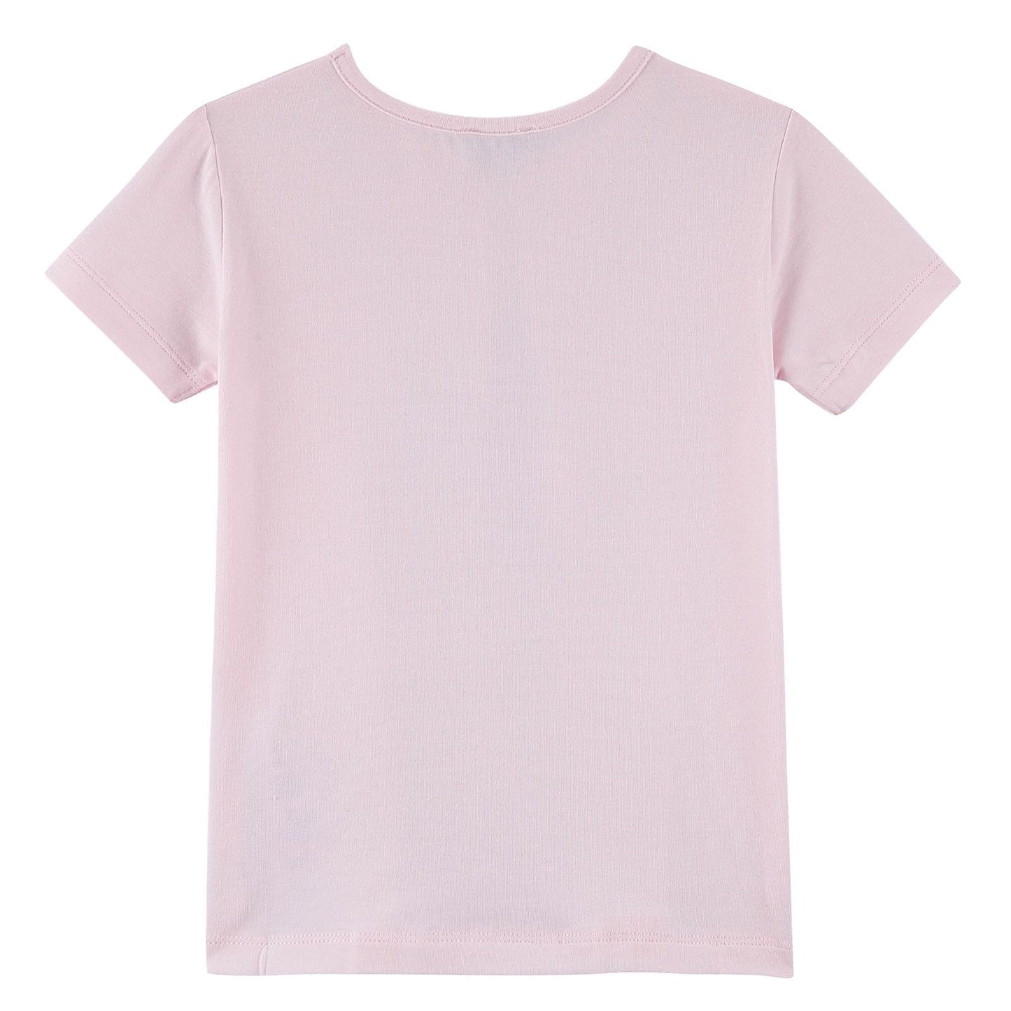 Girls Pink Cotton T-Shirt With Multicolor Horse Print