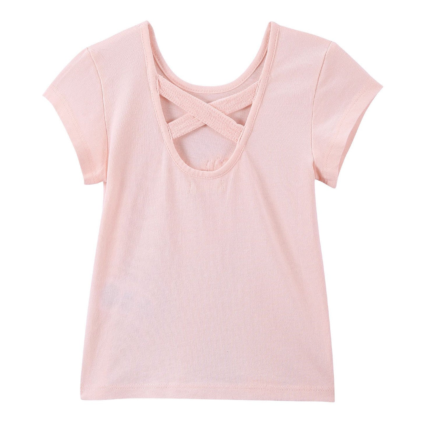 Girls Pink Cotton T-Shirt With Patch Sequin Heart Trims