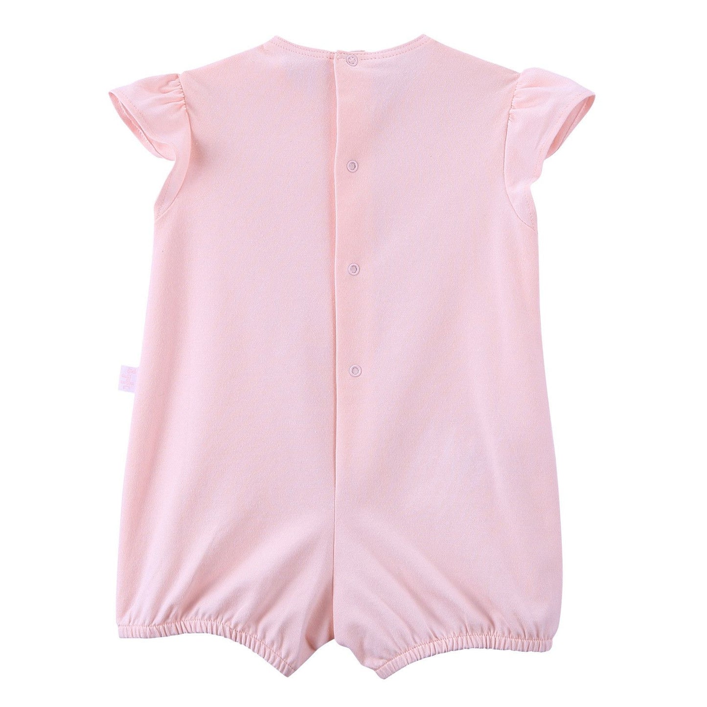 Baby Girls Pink Bird Printed Cotton Short Jersey Bodysuit