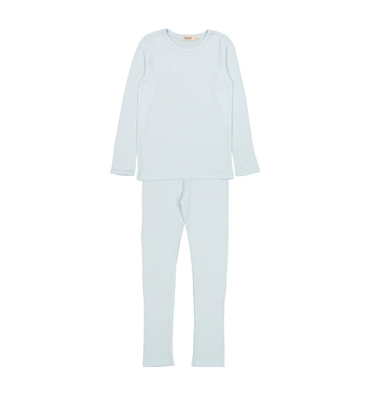 儿童浅蓝色羊毛套装