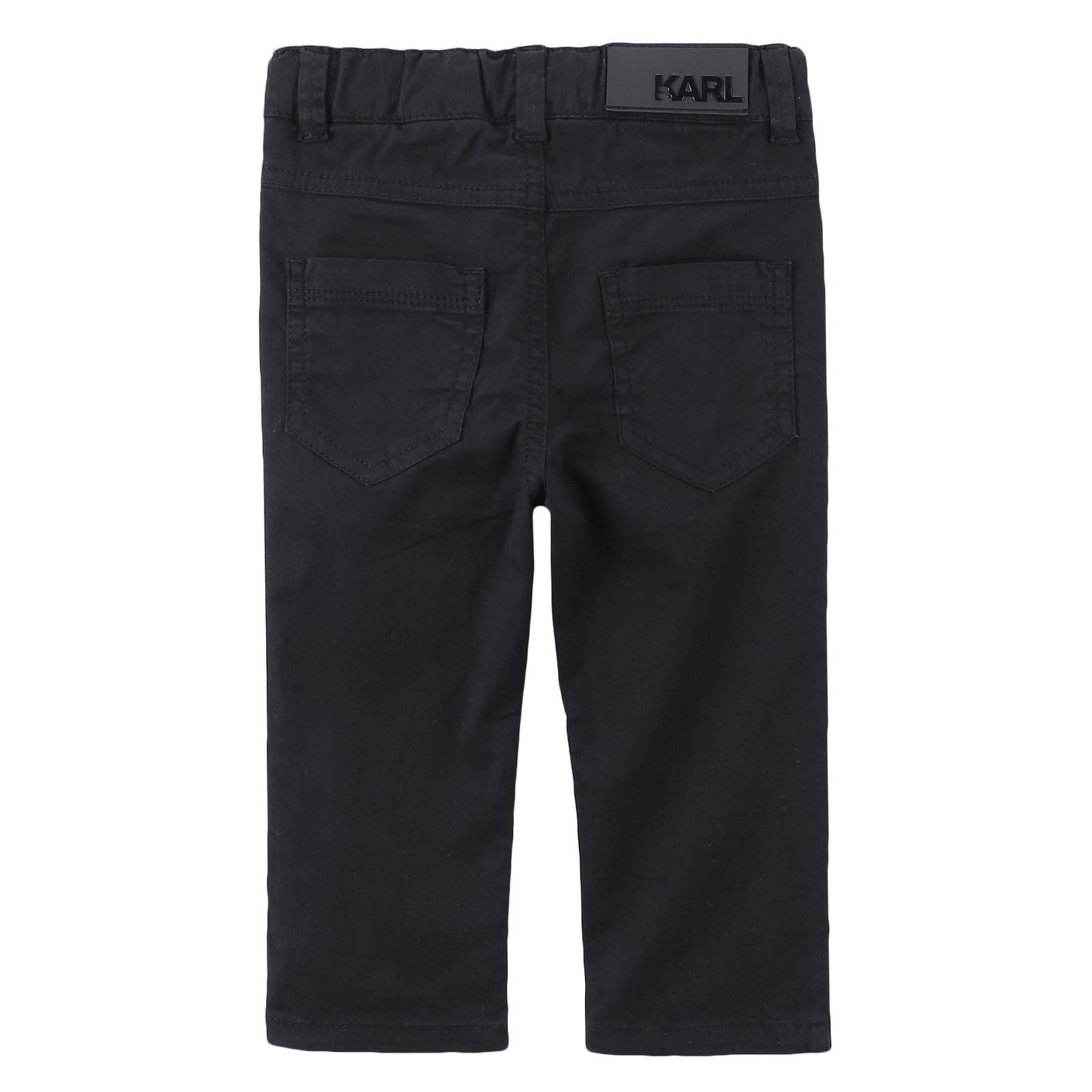 Baby Black Cotton Straight Trousers