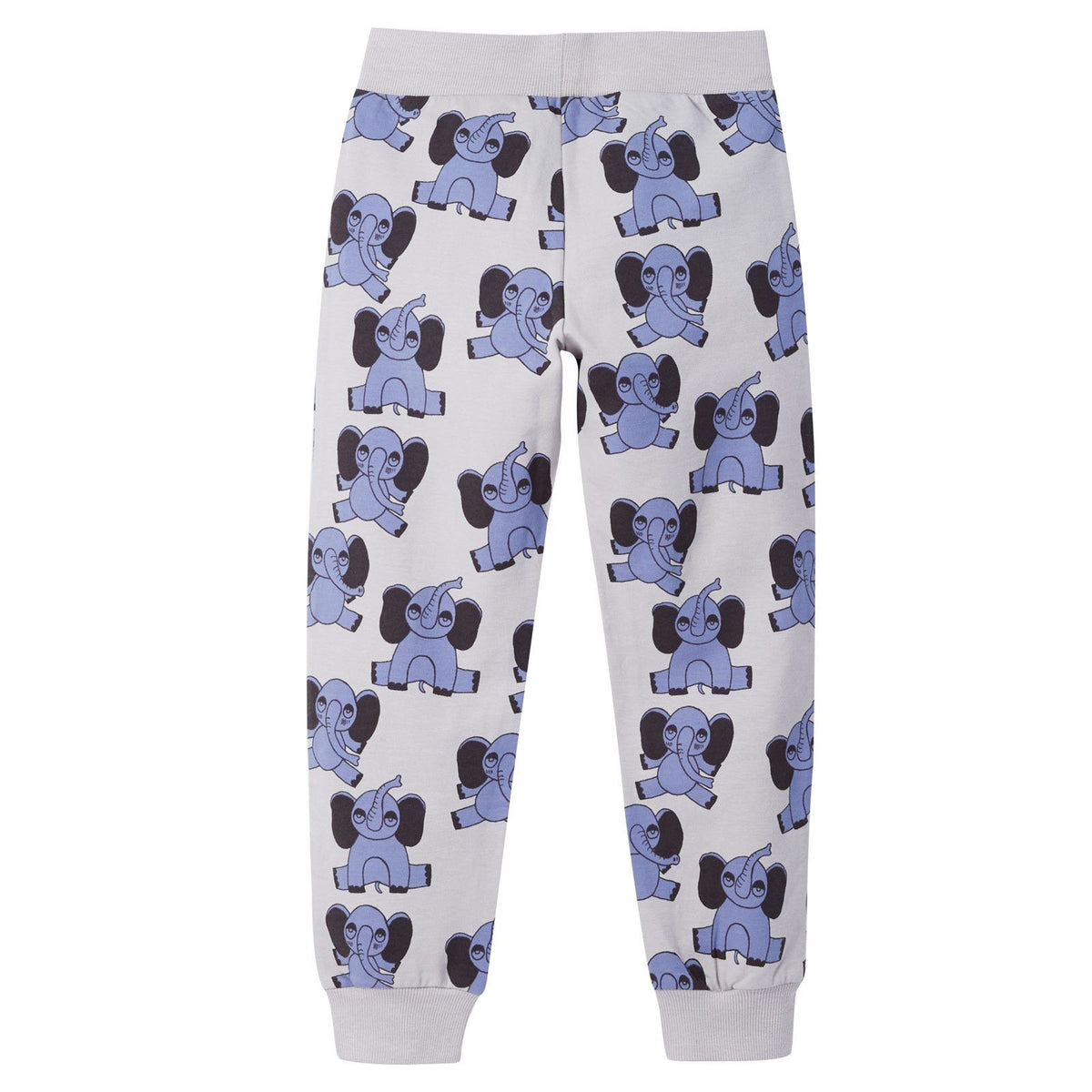 Boys&Girls Grey Organic Cotton Elephants Printed Trousers