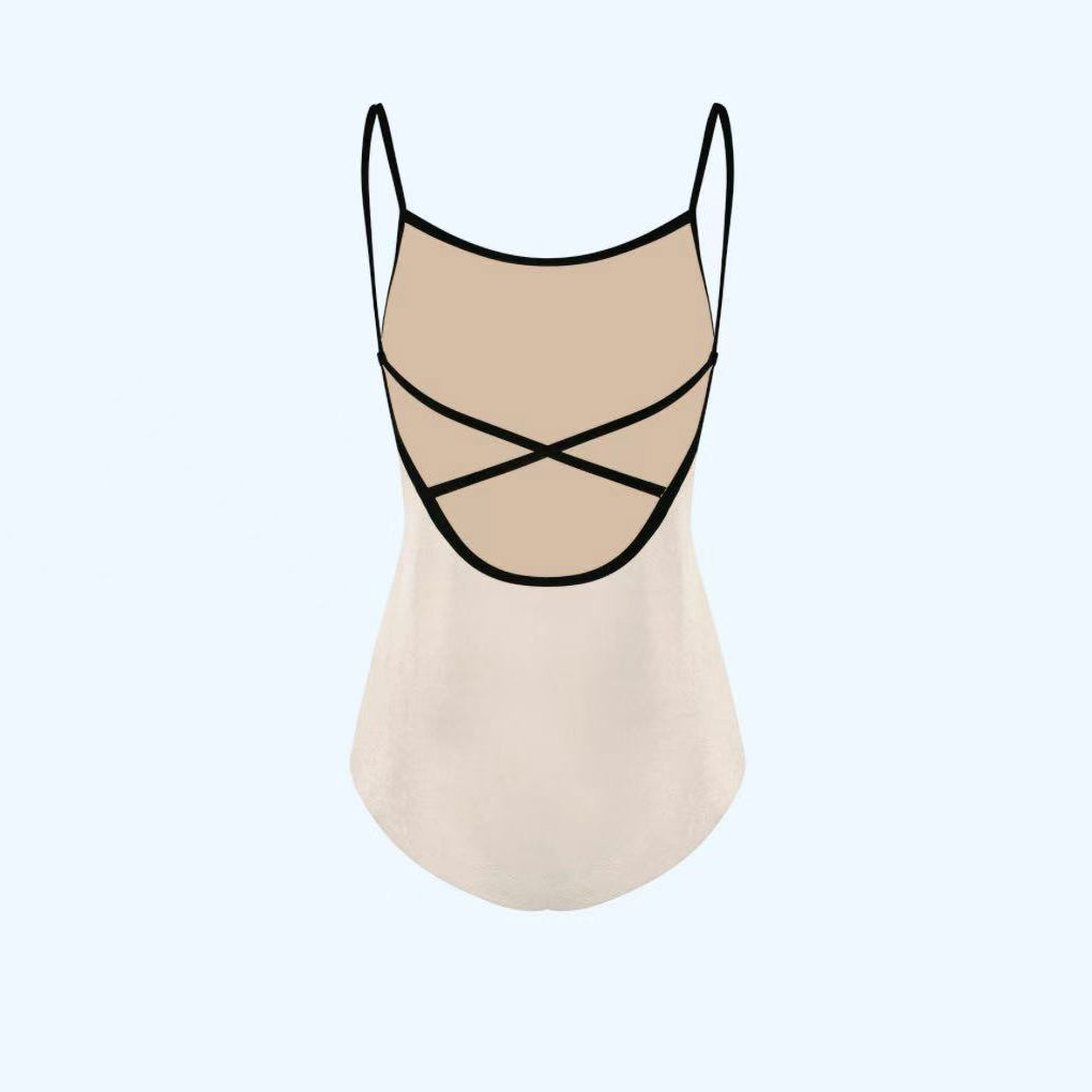 奶油白"Daniela/V-Buttermilk/V-Black"芭蕾舞连体衣