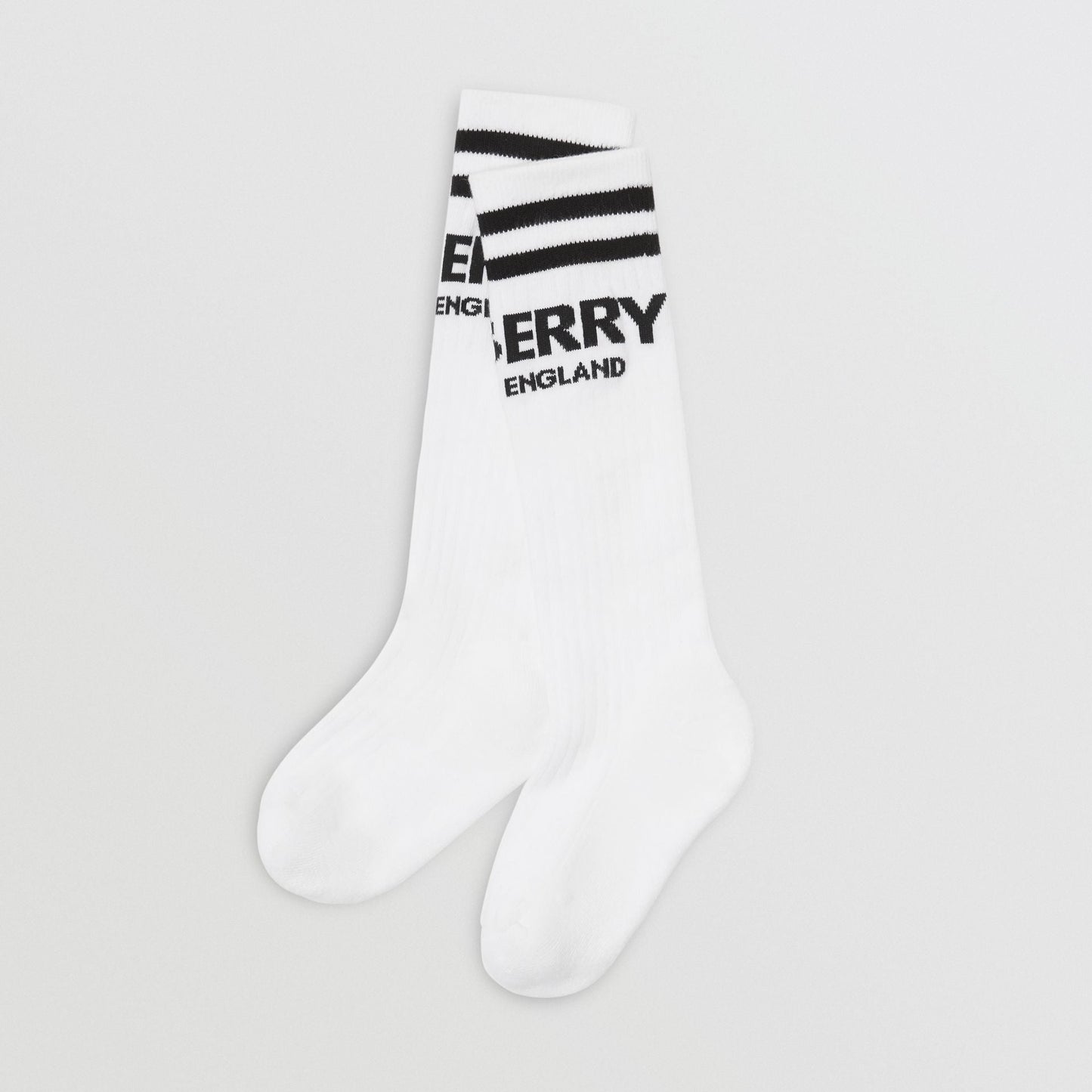 Boys White & Black Logo Cotton Socks