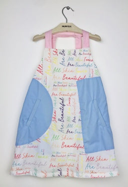 Girls Rice White Logo Cotton Dress
