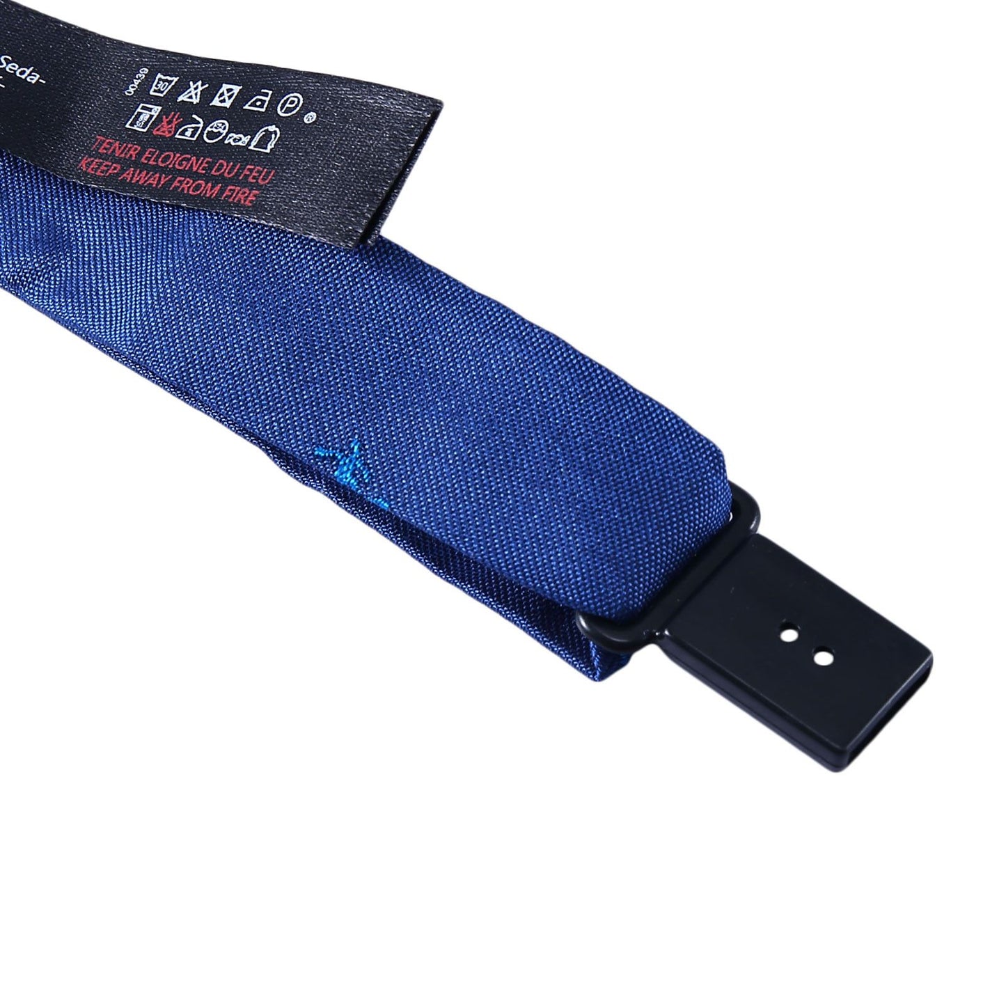 Boys Petrol Blue Embroidered Trims Silk Bow Ties