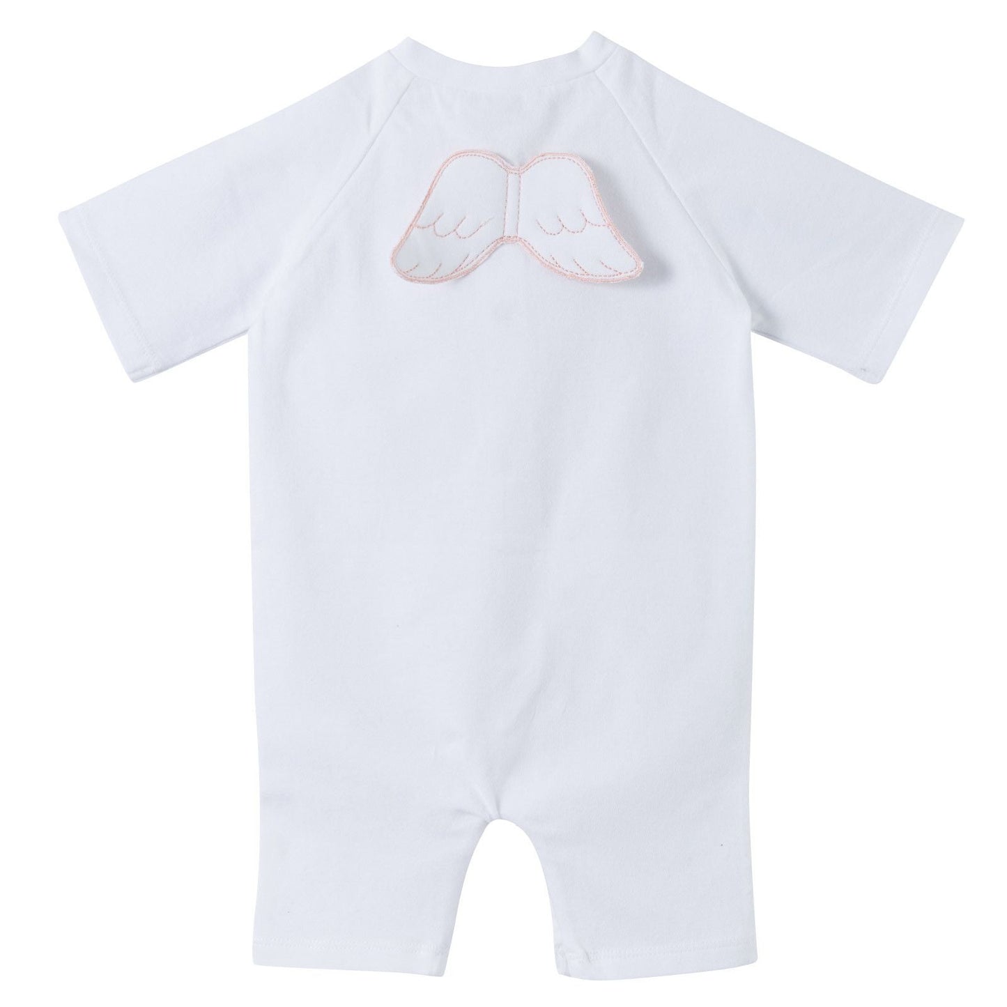 Baby White Cotton Babygrow With Angel Wings