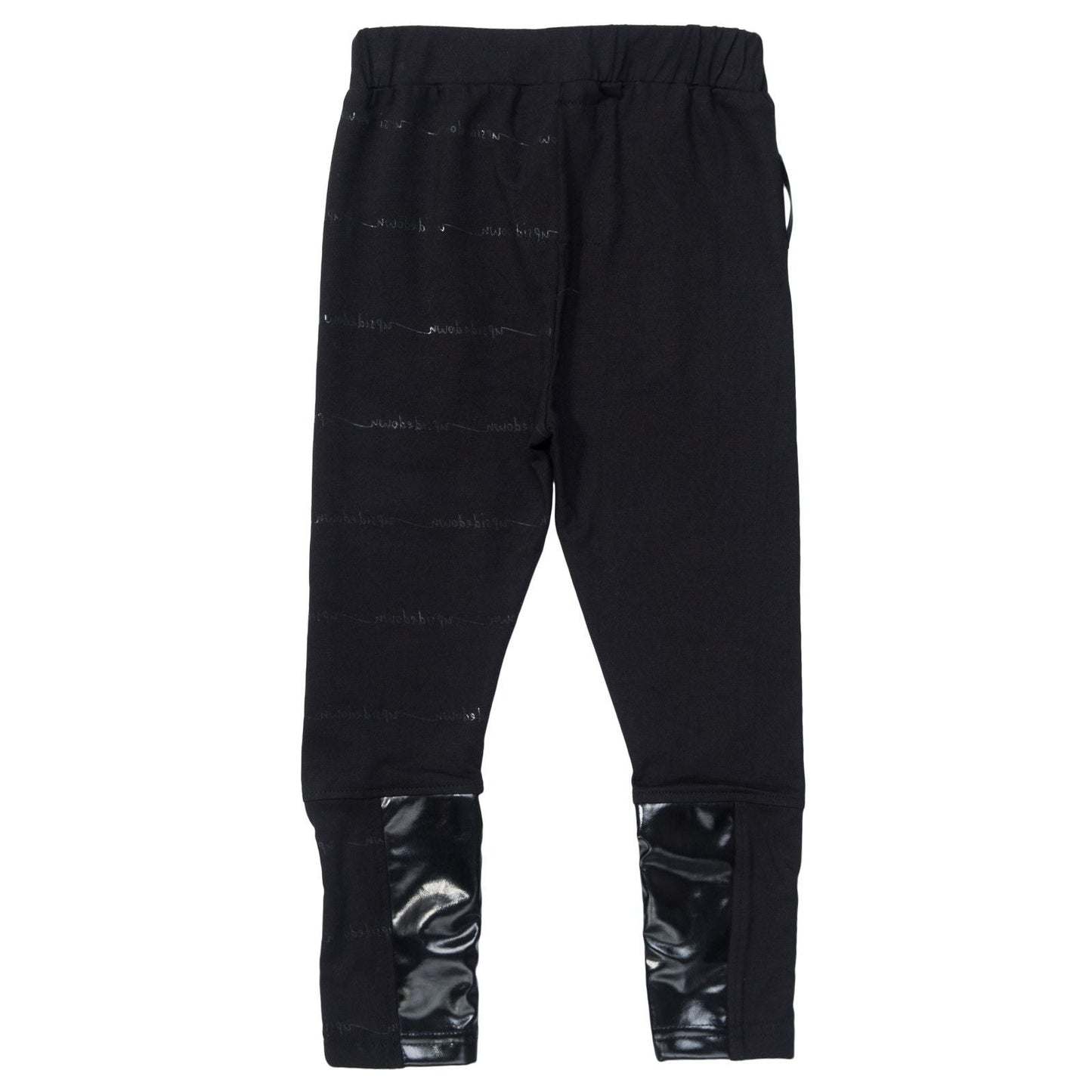 Boys&Girls Black Trousers With Black Printed Trims On Legs