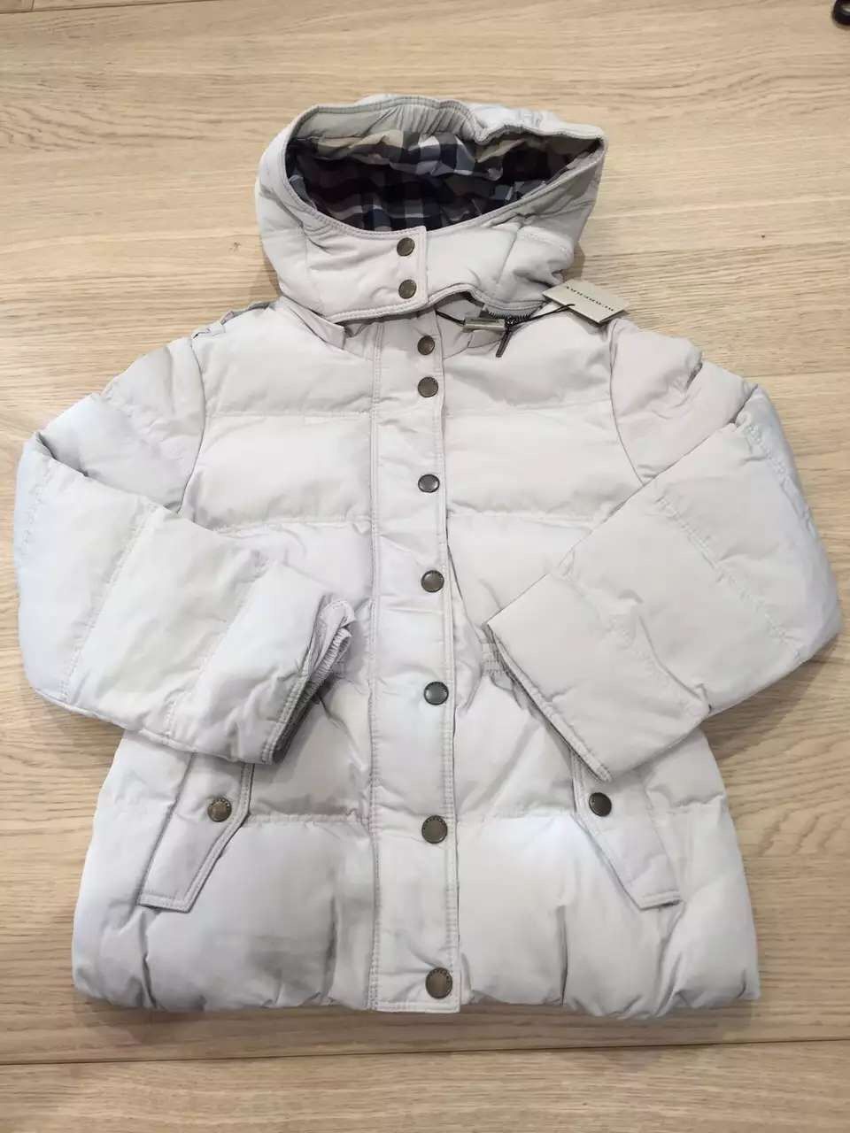 Girls White Hooded Quilted Jackets