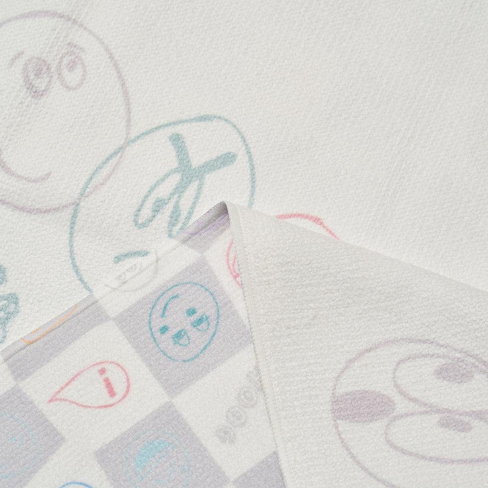 灰白色棋盘格游泳毛巾(80x40cm)