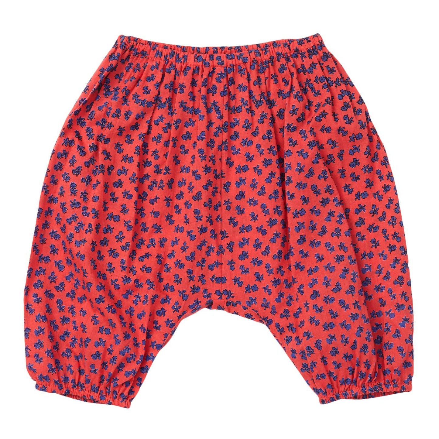 Baby Fuchsia Small Flower Printed Cotton Woven Trousers