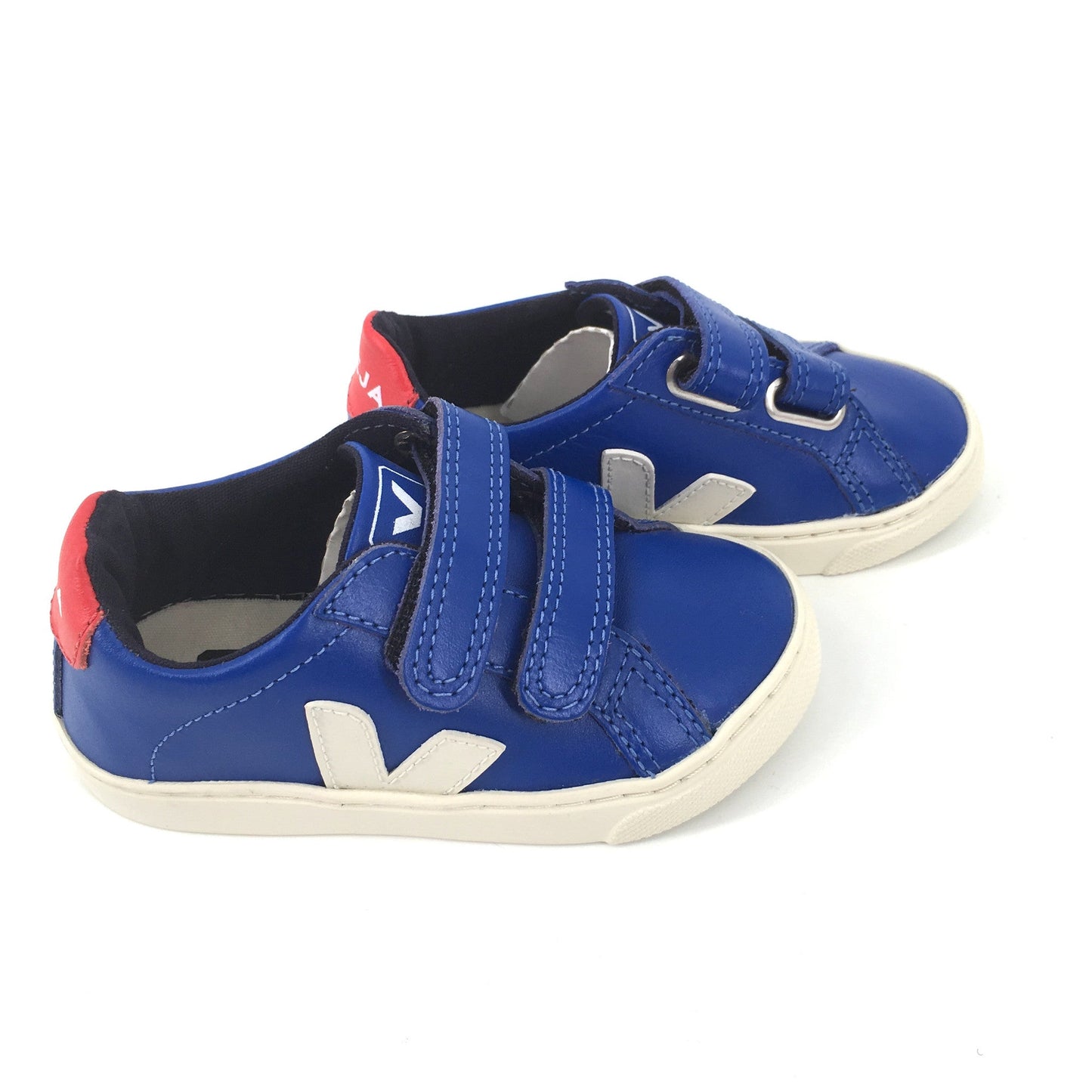 Boy&Girls Blue Leather Velcro Shoes