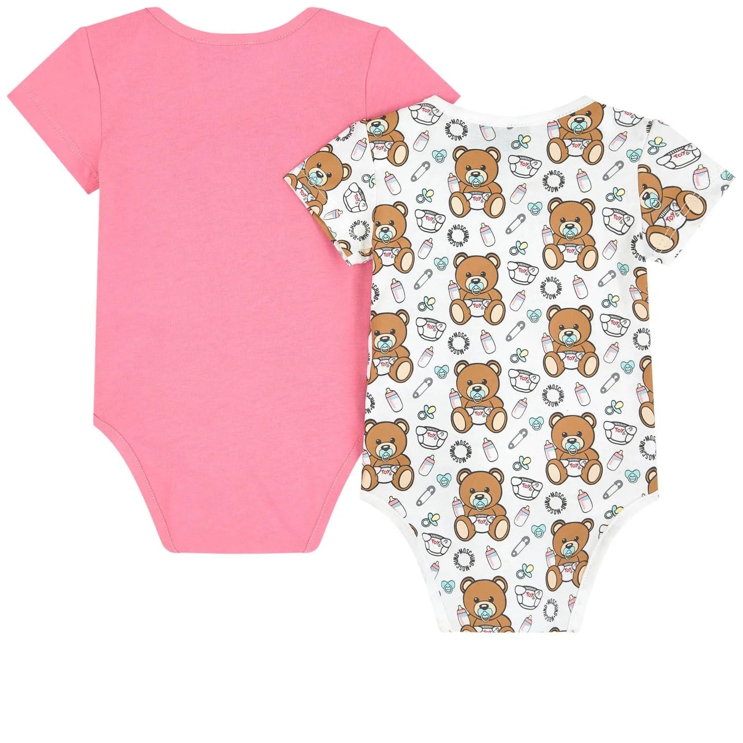 Baby Girls Pink & White Babysuit Set (2 Pack)