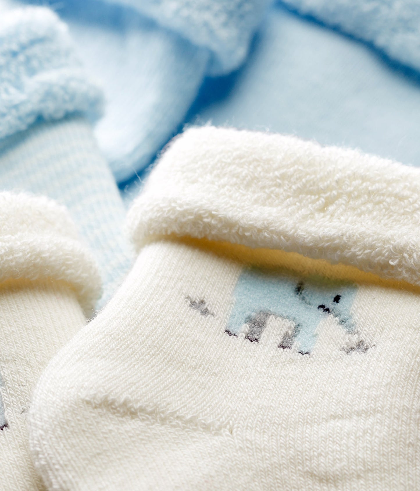 Baby Boys Beige & Blue Cotton Socks Sets