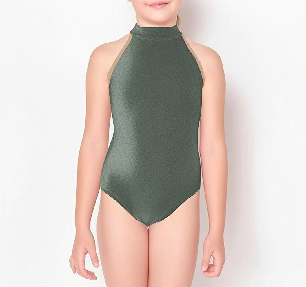 女童深绿色"Sarah/V-Safari/N-Toffee"芭蕾舞连体衣