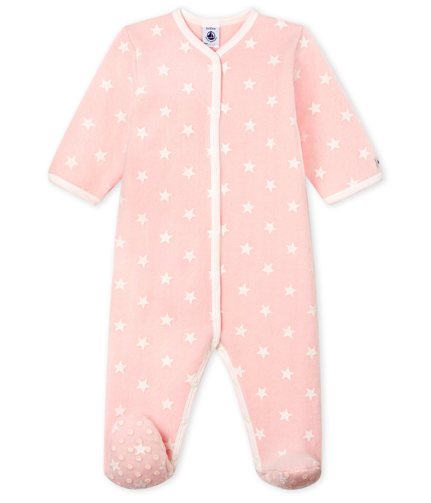 Baby Girls Pink Star Cotton Babysuit