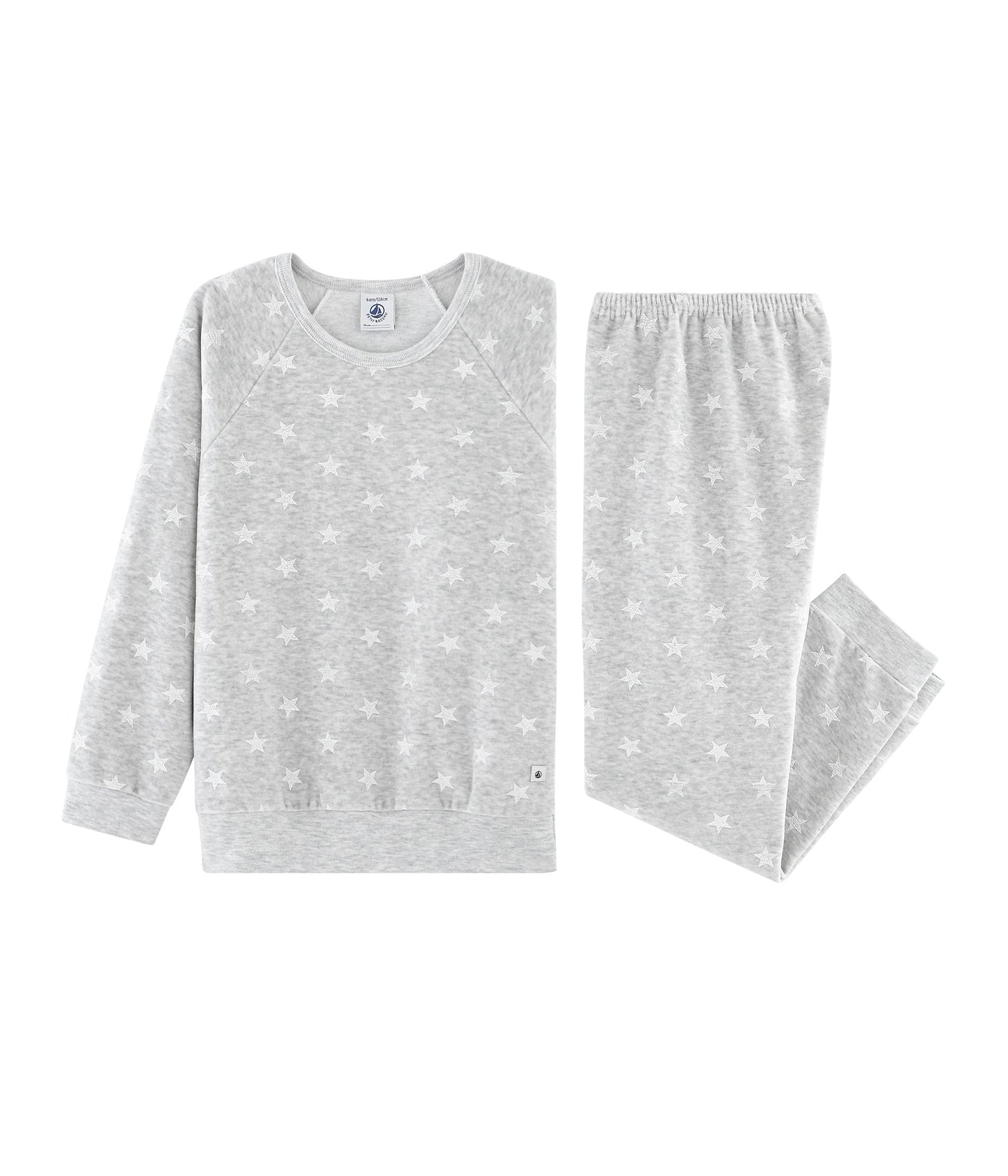 Girls Grey Star Cotton Nightwear Set