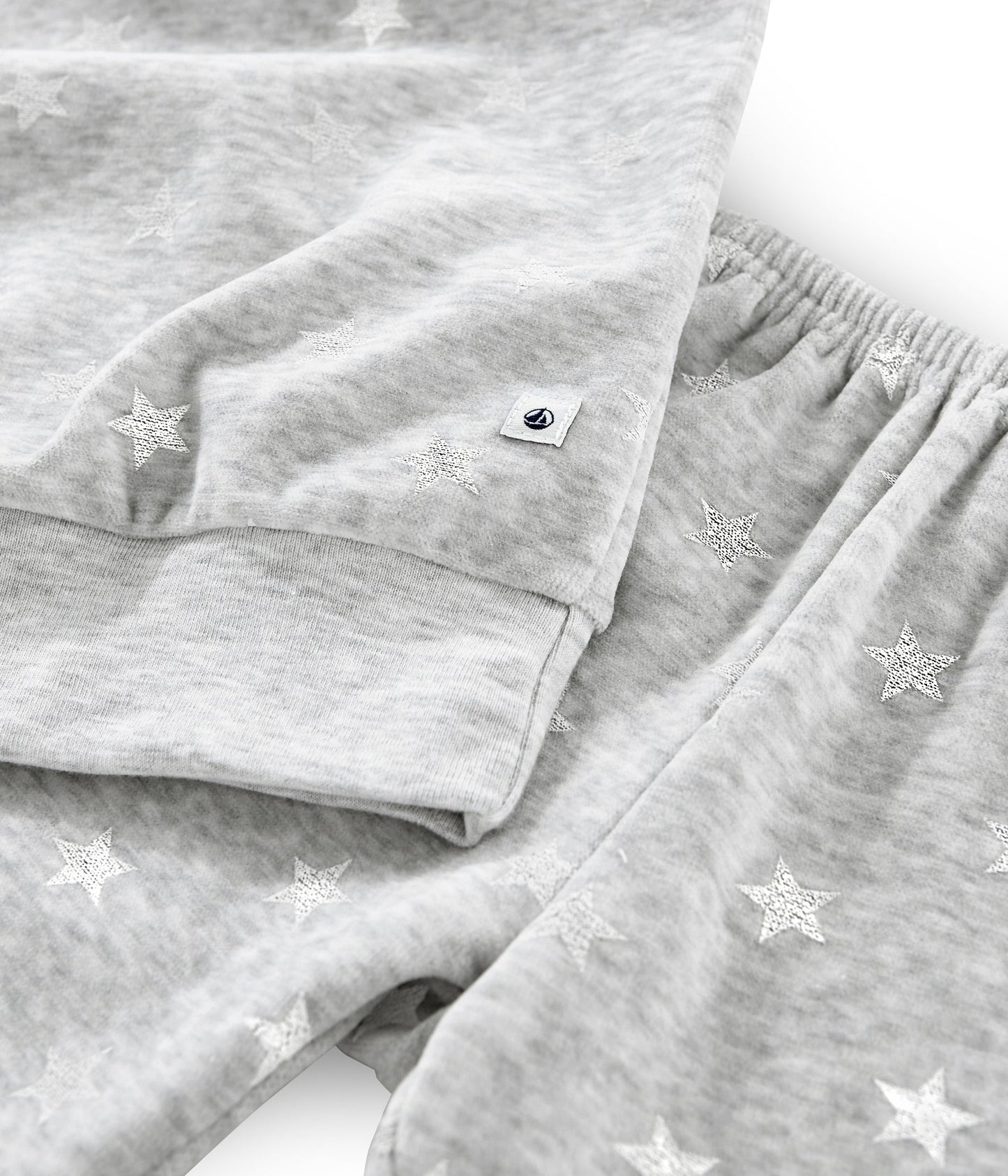 Girls Grey Star Cotton Nightwear Set