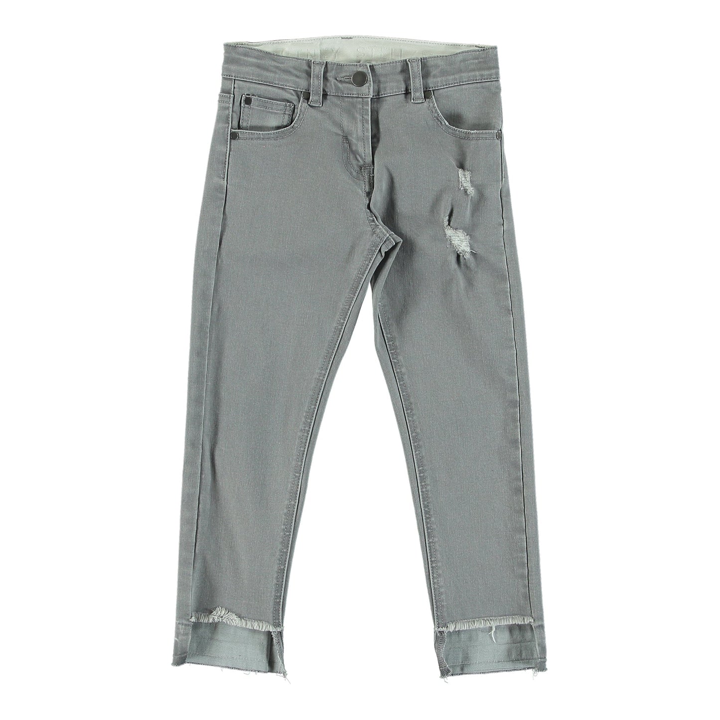 Girls Grey Cotton Trousers