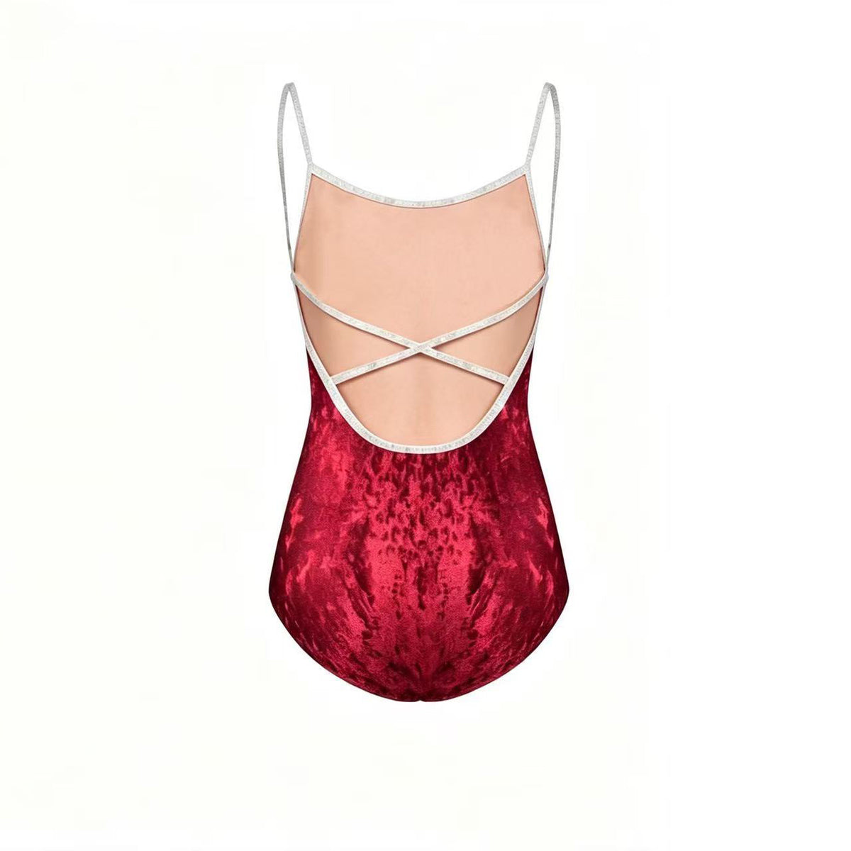 深红色"Daniela/CV-Dark Red/CV-Silver"芭蕾舞连体衣