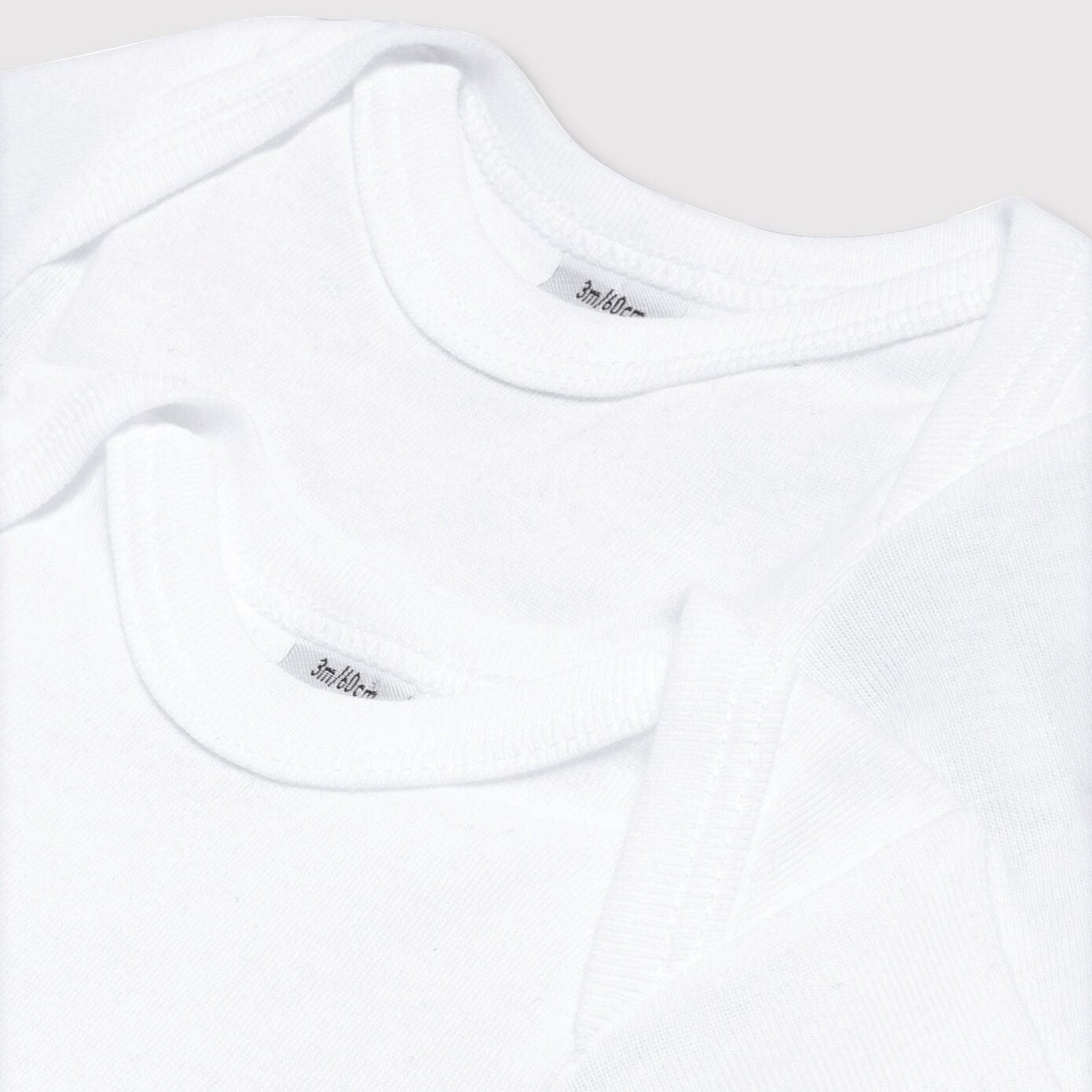 婴儿白色棉连体衣套装(2件)