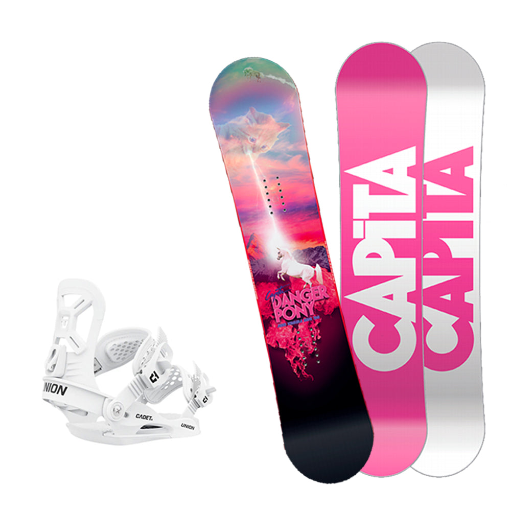 Capita粉色雪板+Union白色固定器组合