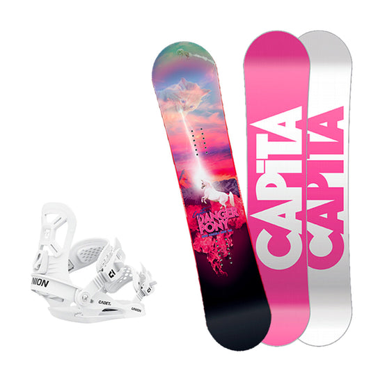 Capita粉色雪板+Union白色固定器组合