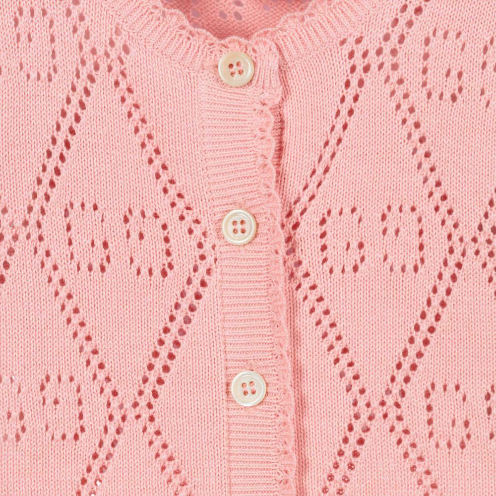 Baby Girls Pink GG Cotton Cardigan