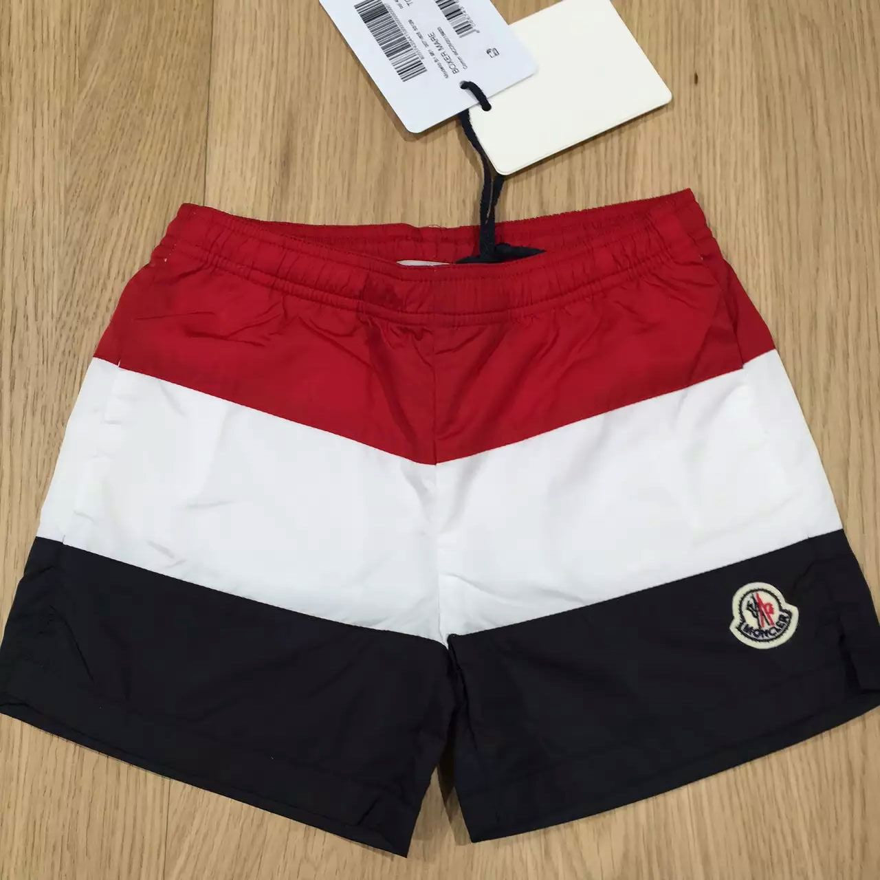 Baby Boys Multicolor Striped Beach Wear Logo Short