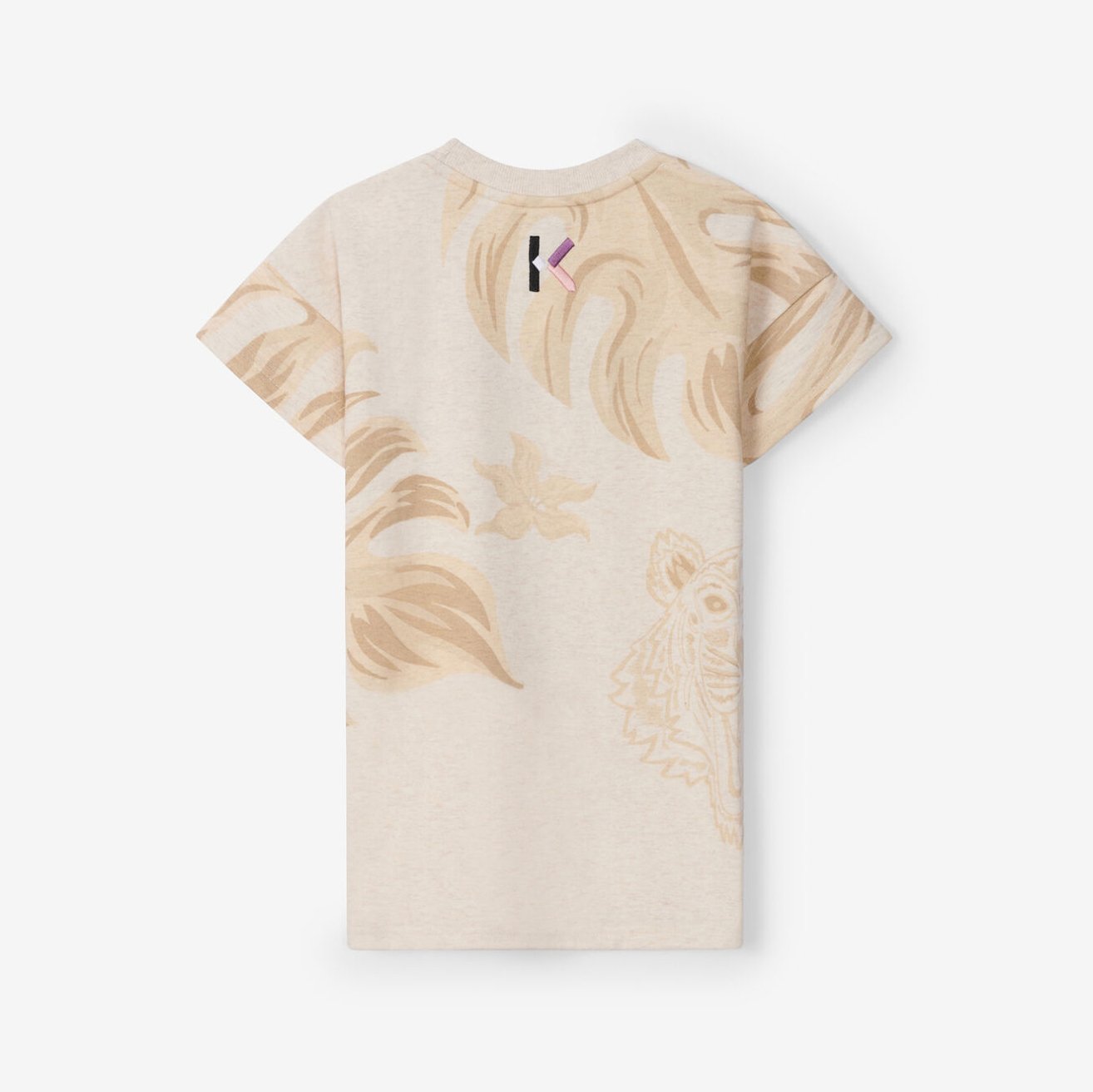 女童米色Logo棉连衣裙
