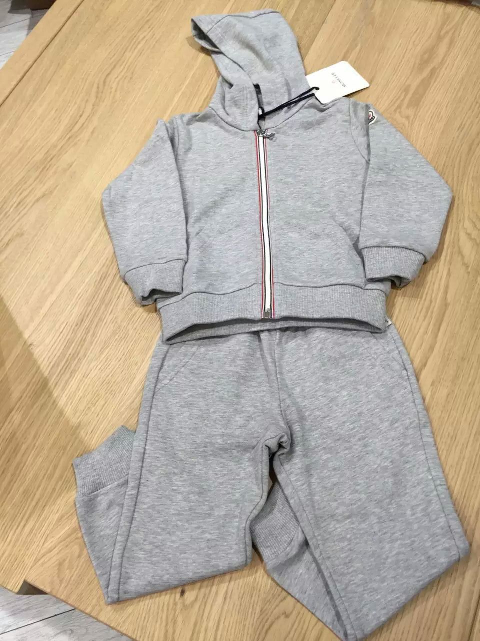 Boys Grey Cotton Tops&Bottoms Tracksuit
