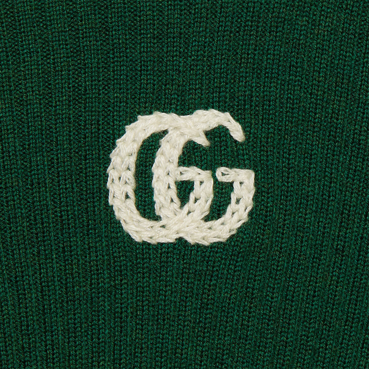 女童绿色GG Logo羊毛毛衣