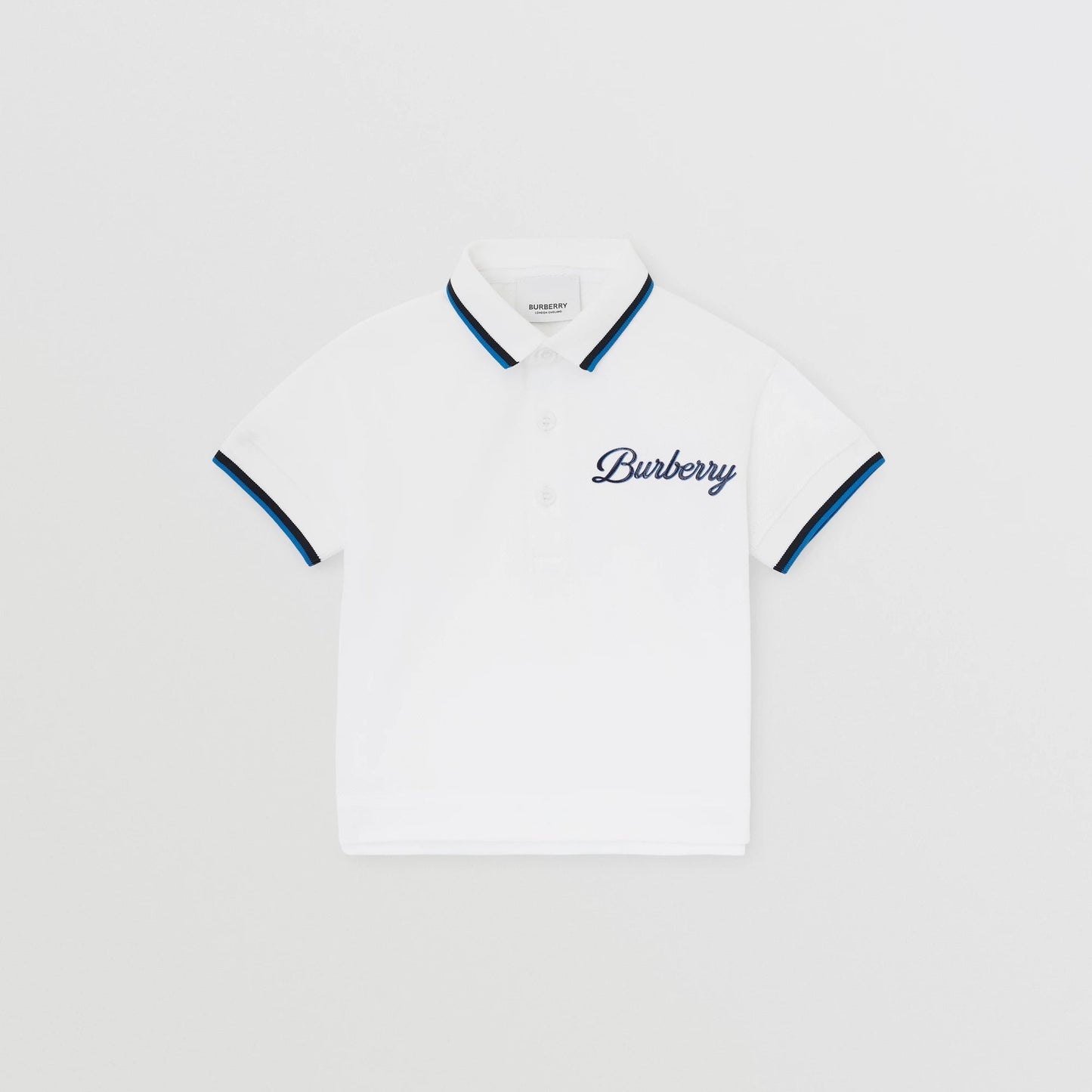 男婴白色Logo棉Polo衫
