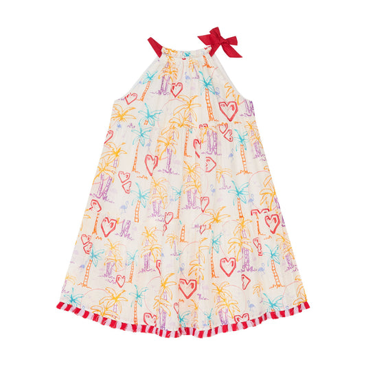 女童彩色棉连衣裙