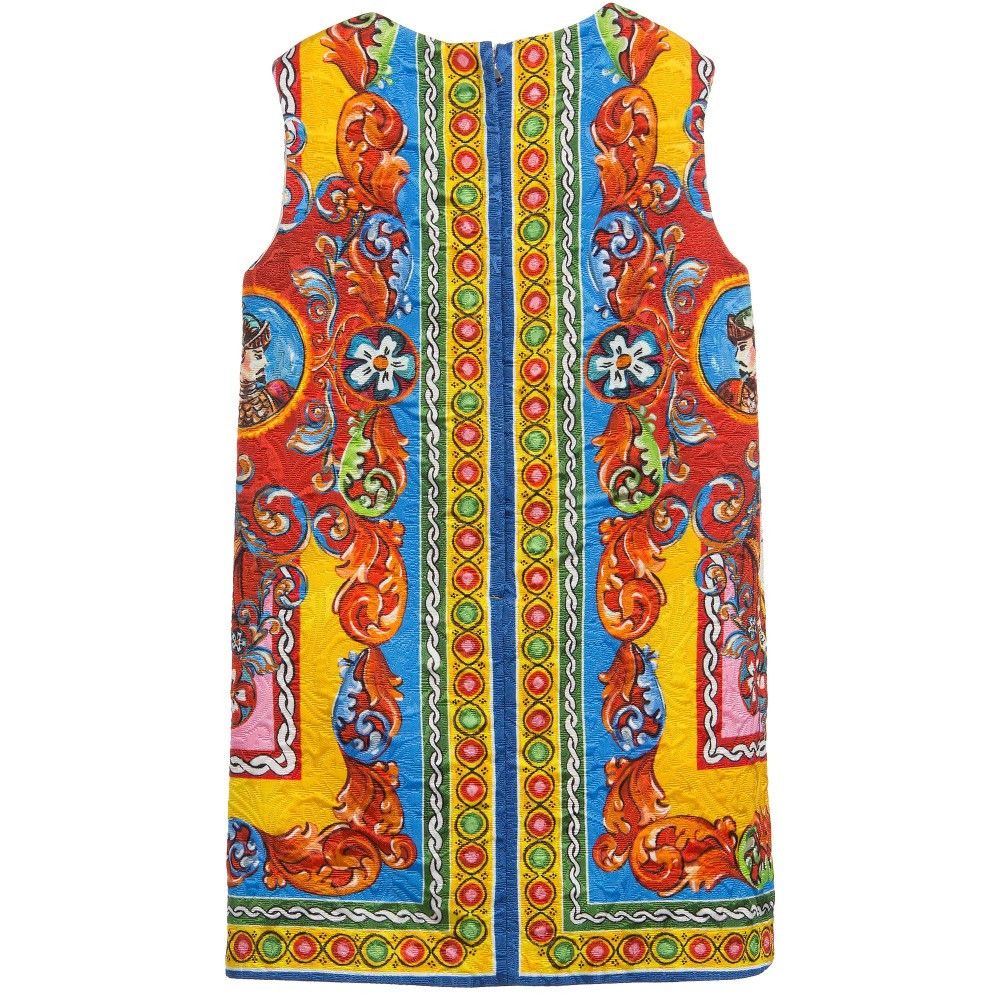 Girls Multicolor Teatro Pupi Printed Pinafore Dress