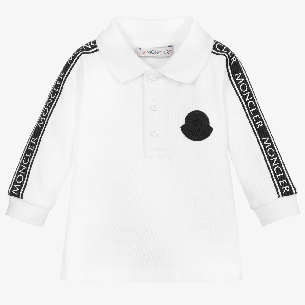 男婴白色Logo棉Polo衫