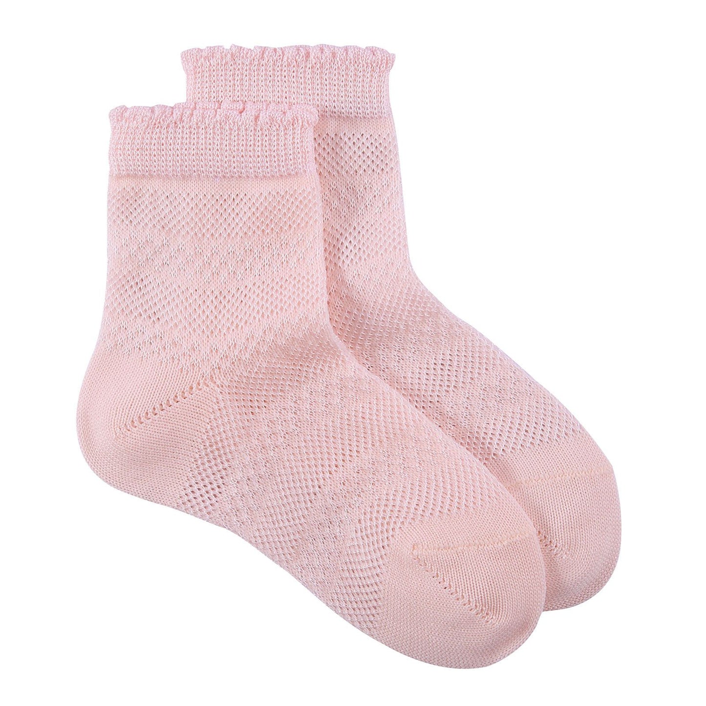 Girls Pink Hollow Cotton Short Socks