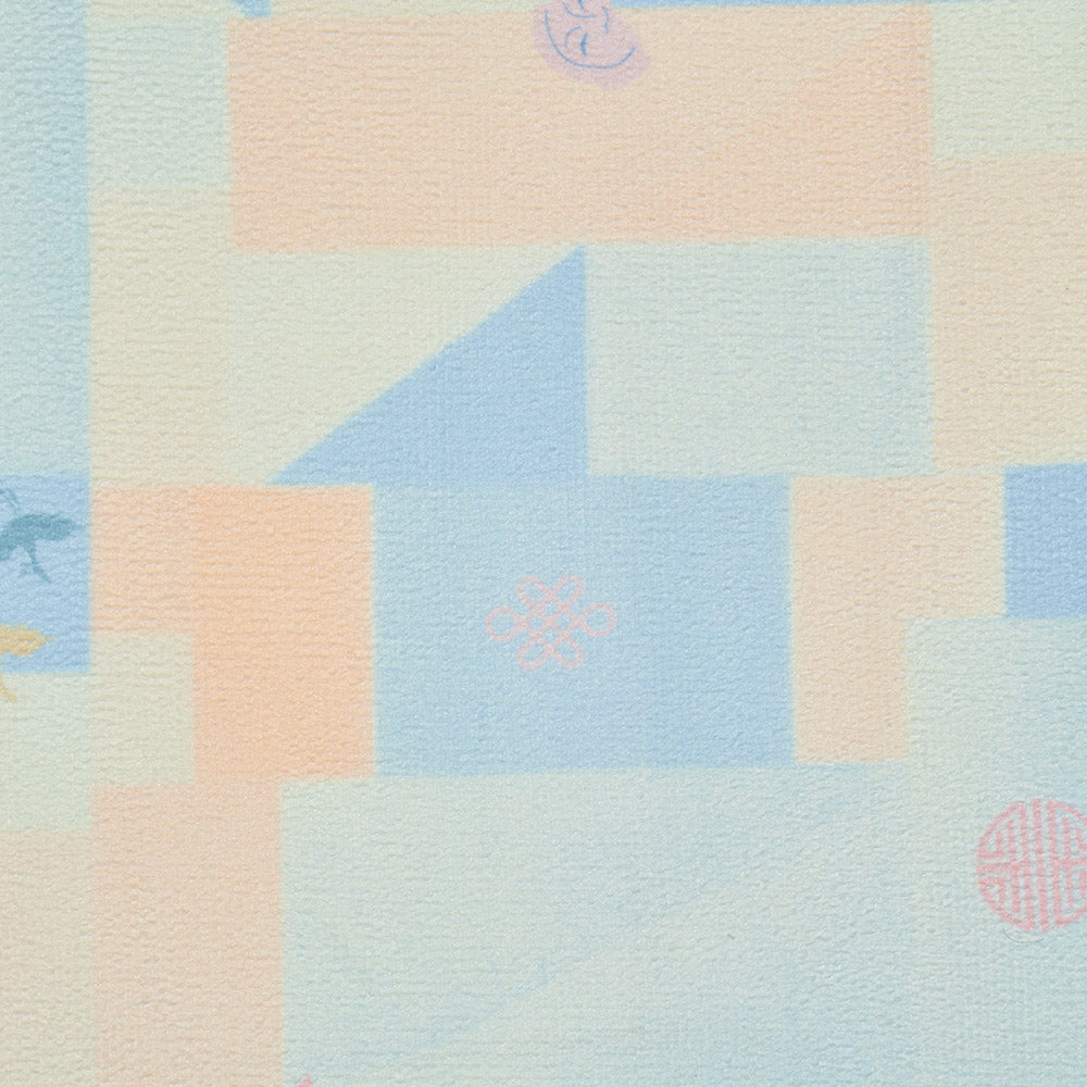 粉蓝拼接印花游泳浴巾(130x70cm)