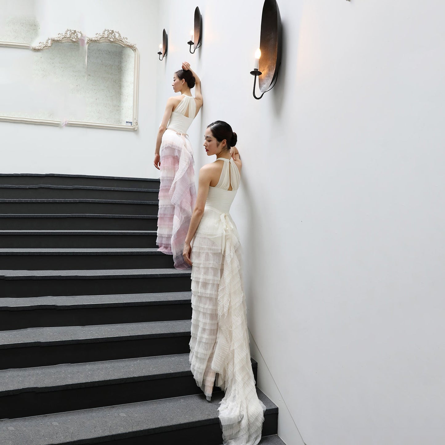 女士奶油白芭蕾舞连体衣