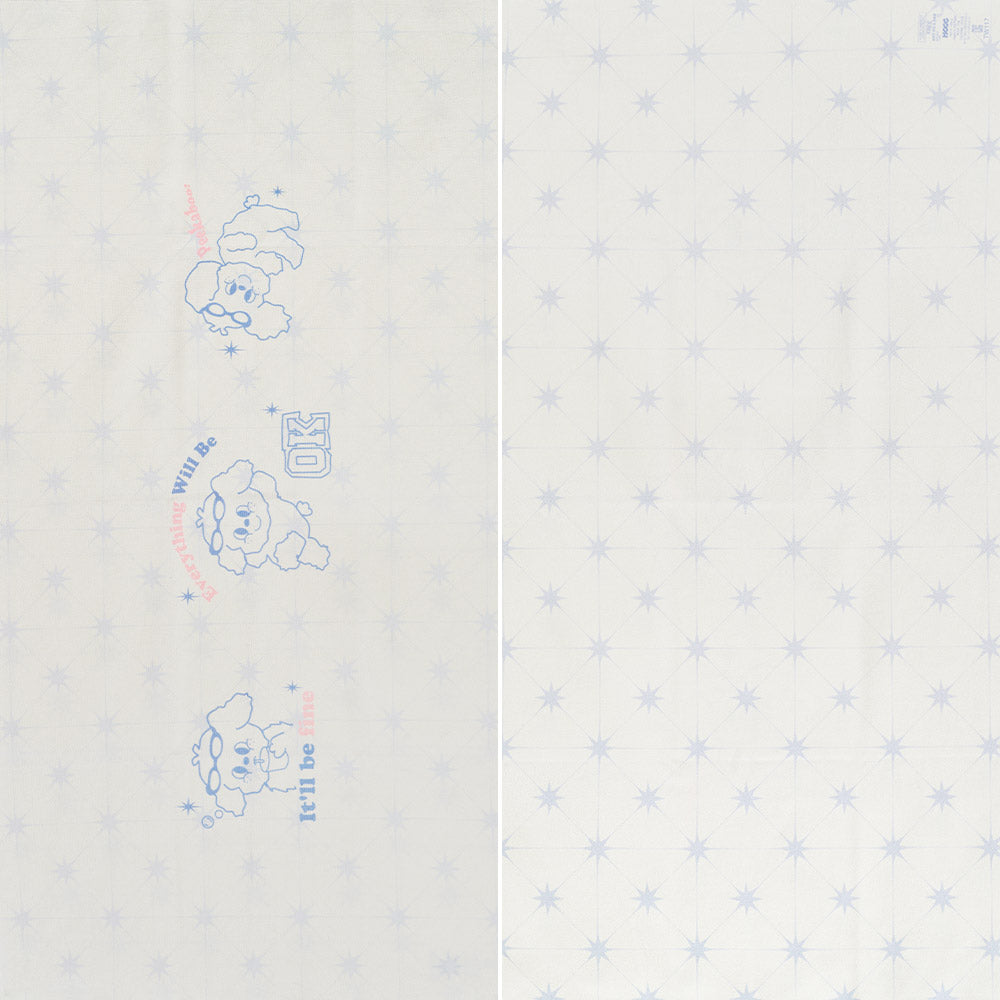 白色小狗印花游泳浴巾(130x70cm)