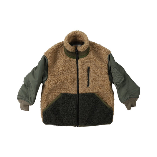 儿童棕色羊羔绒夹克