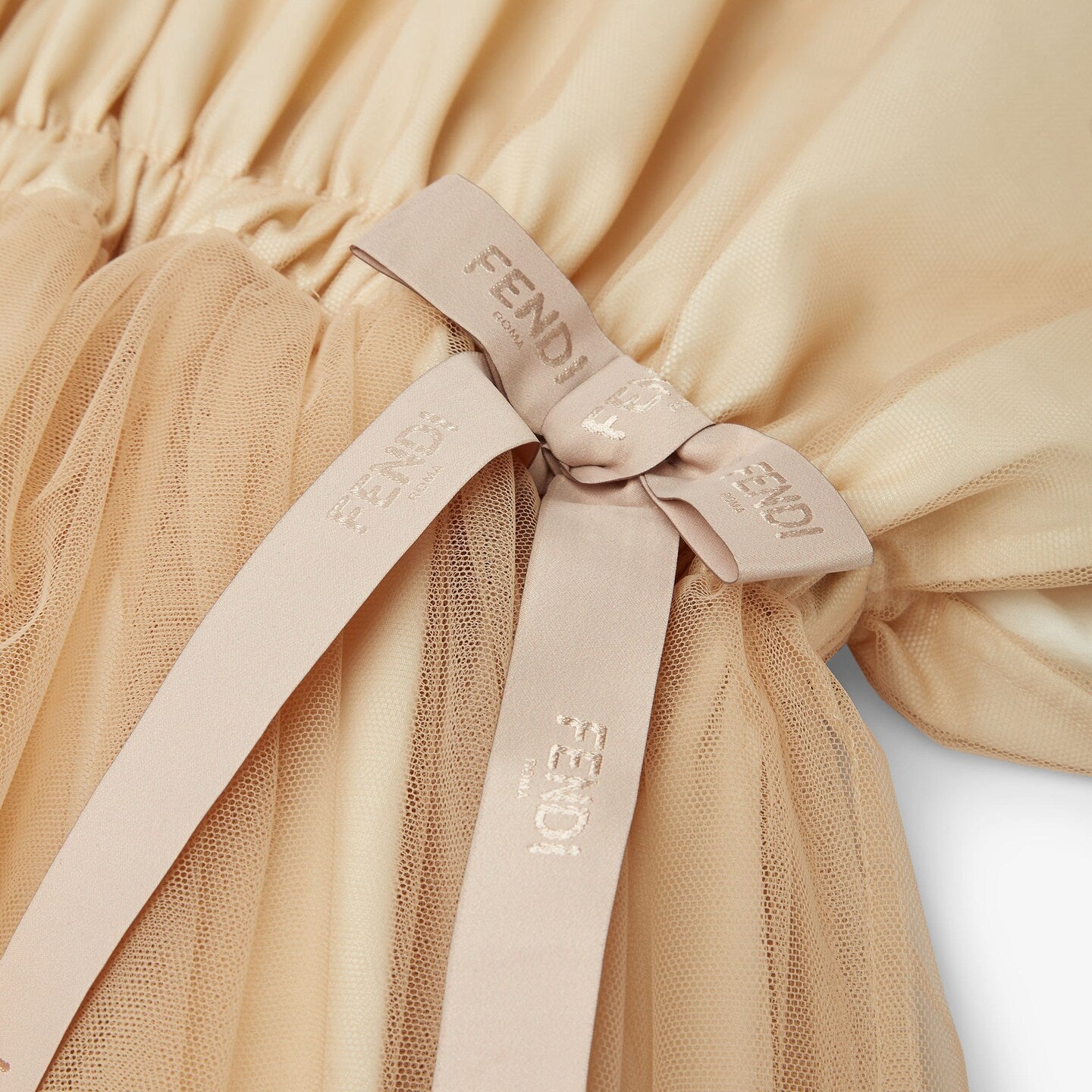 女童米色Logo连衣裙